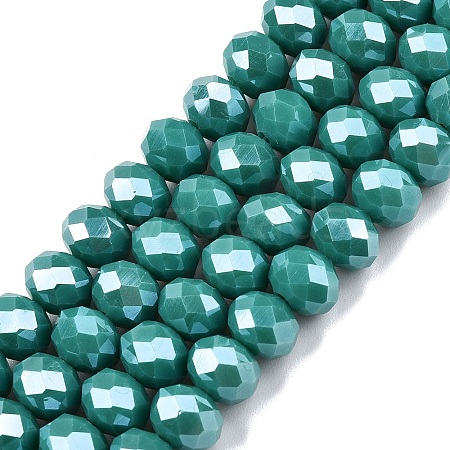 Electroplate Glass Beads Strands EGLA-A044-P8mm-A31-1