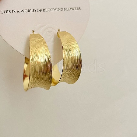 Retro Brass Huggie Hoop Earrings for Women TC8176-8-1