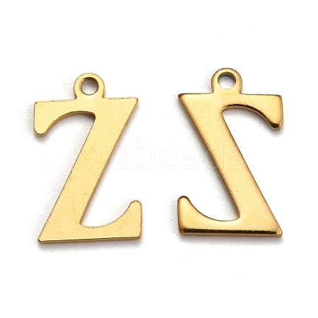 Ion Plating(IP) 304 Stainless Steel Alphabet Charms STAS-H122-Z-G-1