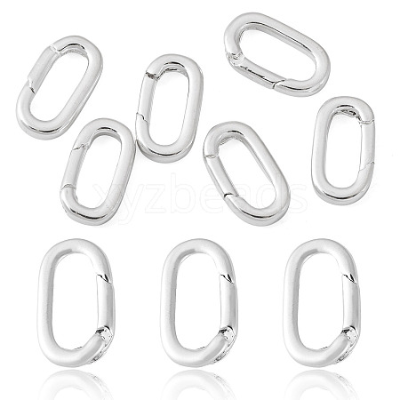 6Pcs Rack Plating Brass Spring Gate Rings KK-TA0008-35S-1