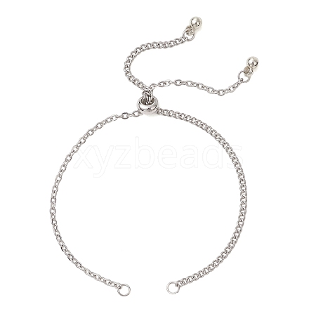 304 Stainless Steel Cable Chain Twisted Chain Slider Bracelet Making AJEW-JB01509-02-1