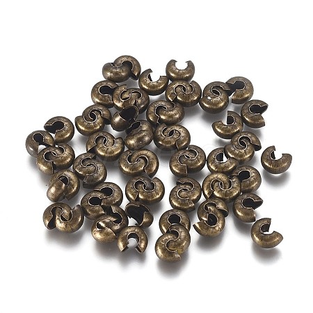 Iron Crimp Beads Covers KK-CJC0001-06C-AB-1