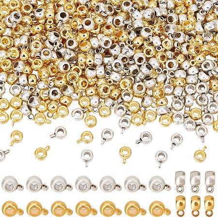 400Pcs 2 Colors Tibetan Style Tube Bails TIBE-SC0009-43-1