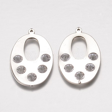 Iron Rhinestone Pendants IFIN-K025-05P-1