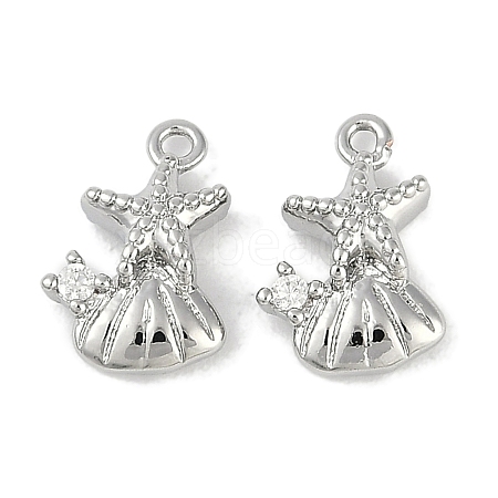 Brass Micro Pave Cubic Zirconia Charms KK-I719-39P-1