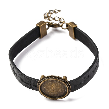 Hollow Cross PU Leather Bracelet Making MAK-I020-01B-1