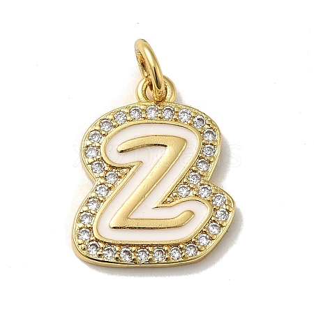 Brass Micro Pave Cubic Zirconia Pendants KK-K354-02G-Z-1