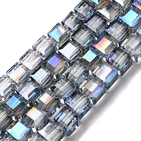 Electroplate Glass Beads Strands EGLA-H108-01A-AB11-1