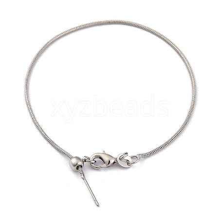 Rack Plating Brass Snake Chain Adjustable Slider Bracelets Making for Women BJEW-G735-11P-1