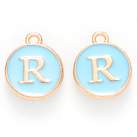 Golden Plated Alloy Enamel Charms ENAM-S118-04R-1