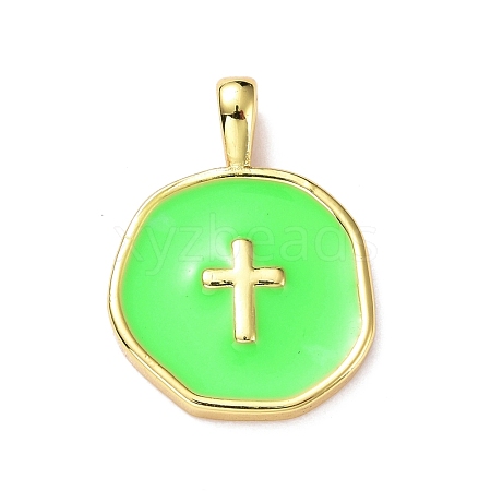 Brass Enamel Pendants KK-G417-01LG-03-1