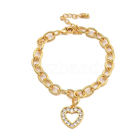 Brass Micro Pave Cubic Zirconia Bracelets BJEW-U008-15G-1