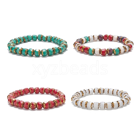 Glass Beaded Strech Bracelets for Women BJEW-JB09350-1