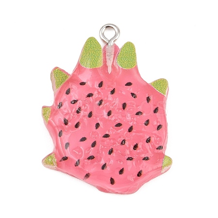 Opaque Resin Imitation Fruit Pendants RE-CBA3138-01C-P-1
