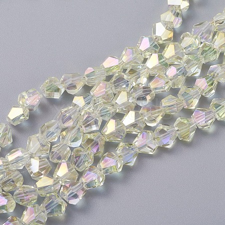 Electroplate Glass Beads Strands EGLA-F144-FR04-B-1
