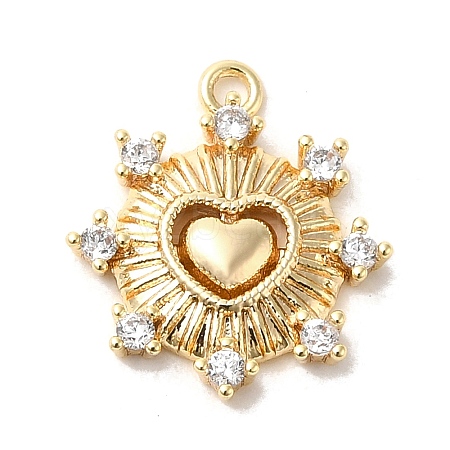 Brass Micro Pave Cubic Zirconia Charms LS-KK-D091-01G-1