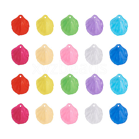 500Pcs 10 Colors Transparent Frosted Acrylic Pendants MACR-YS0001-03-1