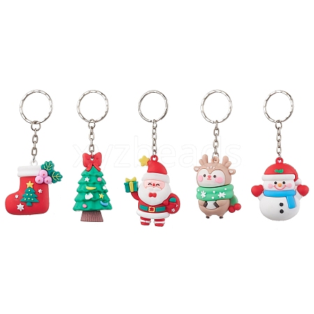 Christmas Theme PVC Plastic Keychains KEYC-JKC00781-02-1