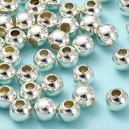 Eco-Friendly Brass Smooth Round Beads KK-D322-G-4mm-S-RS-1