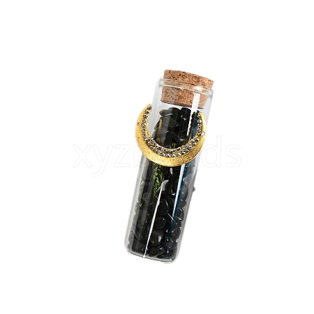 Natural Obsidian Wishing Bottle Sculpture Display Decorations PW-WG914B1-04-1