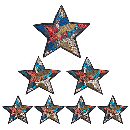 Star Sew on PVC Sequins Patches PATC-FG0001-15-1