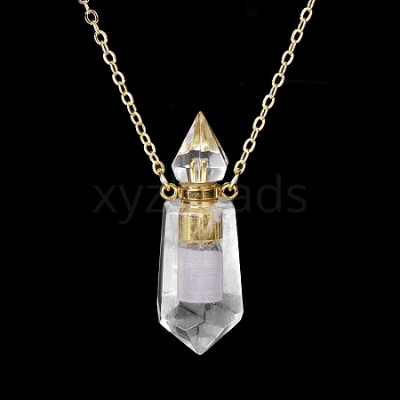 Natural Quartz Crystal Perfume Bottle Pendant Necklace PW-WG2A891-23-1