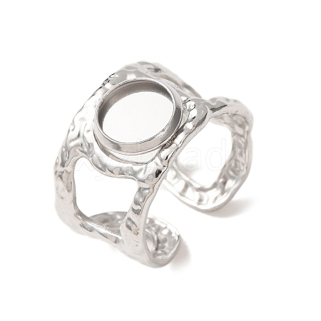 Hammered 304 Stainless Steel Cuff Ring Components SA-CBAC0DF-02A-P-1