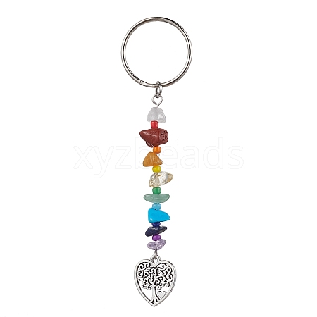 Tree of Life Tibetan Style Alloy Pendant Keychains KEYC-JKC00689-02-1