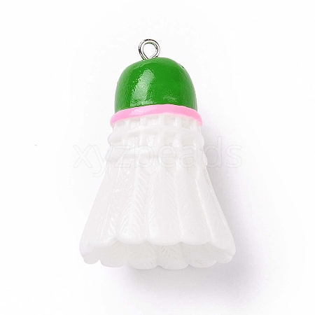 Sport Ball Theme Opaque Resin Pendants RESI-F039-01D-1