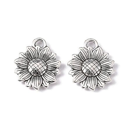 Sunflower Tibetan Style Alloy Pendants X-TIBEP-R344-35AS-LF-1