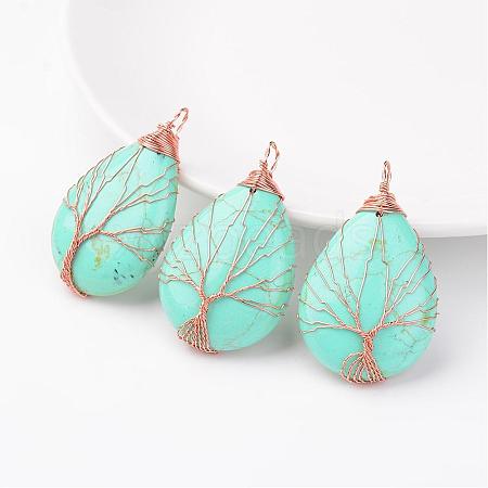 Synthetic Turquoise Pendants G-K122-01RG-1