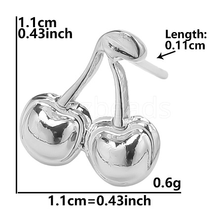 Cherry Stainless Steel Stud Earrings for Women VJ0949-3-1