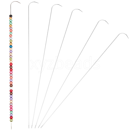 6Pcs Iron Bent Head Beading Needles for Bead Spinner TOOL-BBC0001-12-1
