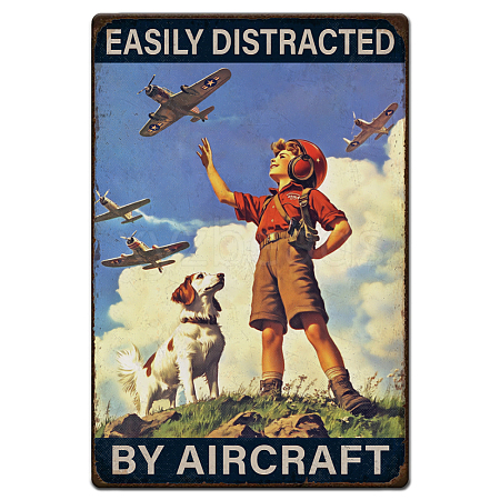 Vintage Metal Tin Sign AJEW-WH0436-075-1