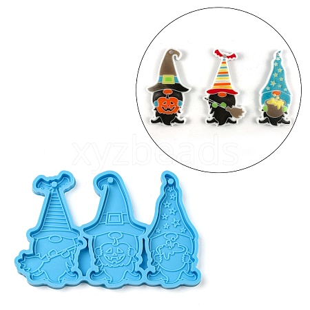 Halloween Gnome/Dwarf DIY Pendant Silicone Molds DIY-F142-01-1