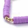 Handmade Polymer Clay Heishi Beads Stretch Bracelets BJEW-JB05621-01-3