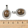 Natural Bronzite Oval Pendants G-B079-02P-02-3