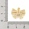 Bowknot Charm Rack Plating Brass Cubic Zirconia Pendants KK-M291-15G-3