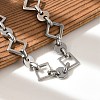 304 Stainless Steel Rhombus Link Chains Bracelets for Men & Women BJEW-D042-28P-2