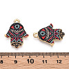 Printed Light Gold Tone Alloy Pendants ENAM-N056-206L-3