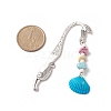 Spray Painted Sea Shell Pendants Bookmarks AJEW-JK00214-3