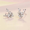 Anti-Tarnish 925 Sterling Silver with Moissanite Rhinestone Stud Earrings AJEW-U007-04P-2