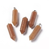 Natural Pink Aventurine Double Terminated Pointed Pendants G-G926-01P-12-1