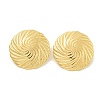 Ion Plating(IP) Flat Round 304 Stainless Steel Stud Earrings for Women EJEW-G400-32G-2