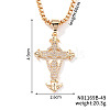 Hip-hop Style Brass Clear Cubic Zirconia Cross Pendant Box Chain Necklaces MB2834-2-1