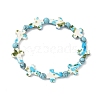 Baking Paint Synthetic Turquoise Cross & Round Beads Stretch Bracelets for Men Women BJEW-JB12341-02-2