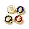 Real 18K Gold Plated Brass Enamel Beads KK-F814-05G-M-1