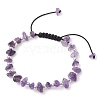 Natural Amethyst Braided Bead Bracelets for Women BJEW-JB11107-04-1