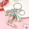Resin & Acrylic & Faux Suede Tassel Keychain KEYC-YW00126-12-1
