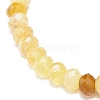 Natural Yellow Opal Rondelle Beaded Stretch Bracelets for Women BJEW-JB08956-04-4